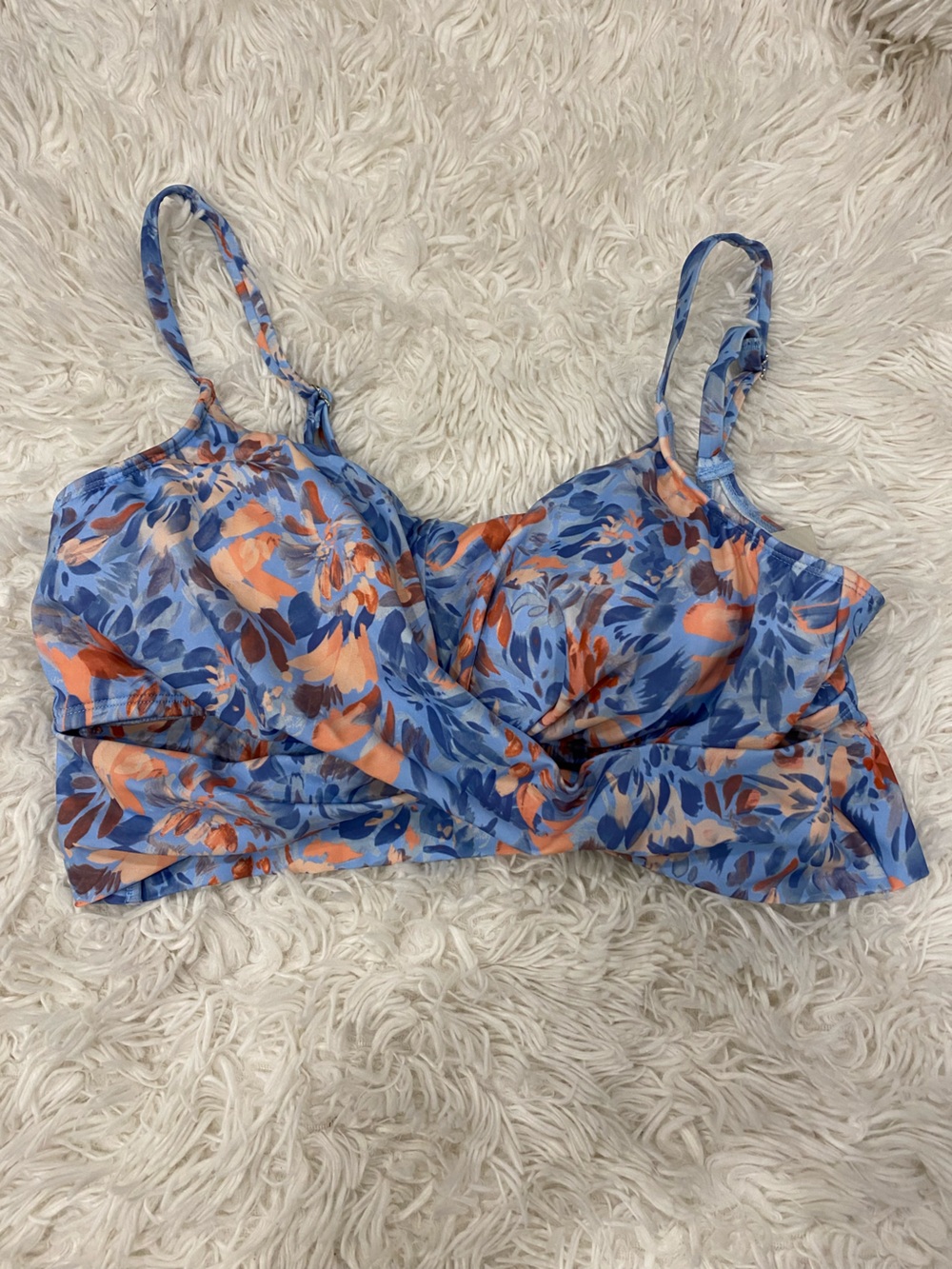 Freely Abstract Floral Longline Swim Top XL